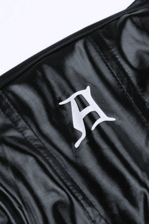 Style Core Aesthetics, New Style Trends - Black Pu Leather Cropped Tank Top