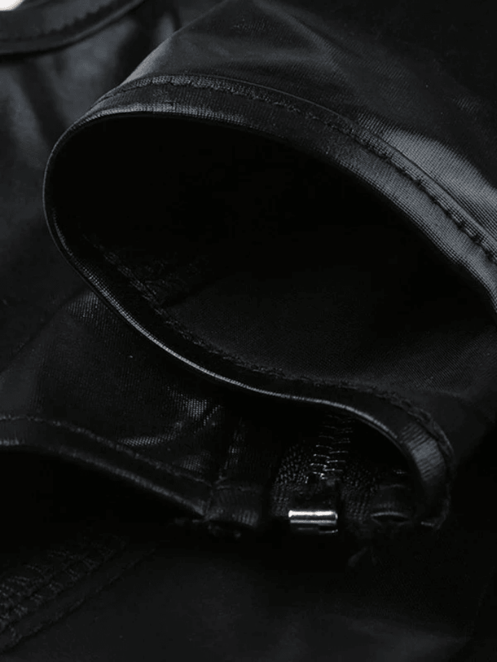 Style Core Aesthetics, New Style Trends - Black Pu Leather Cropped Tank Top Style Core Aesthetics, New Style Trends - Black Pu Leather Cropped Tank Top