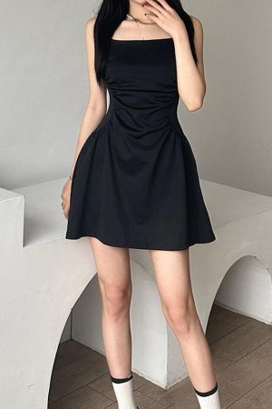 Style Core Aesthetics, New Style Trends - Black Sleeveless Mini Dress