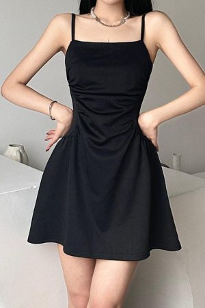 Style Core Aesthetics, New Style Trends - Black Sleeveless Mini Dress
