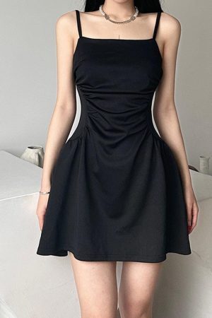 Style Core Aesthetics, New Style Trends - Black Sleeveless Mini Dress