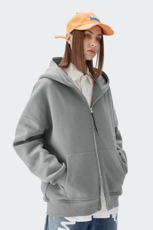 Style Core Aesthetics, New Style Trends - Blank Zip Hoodie