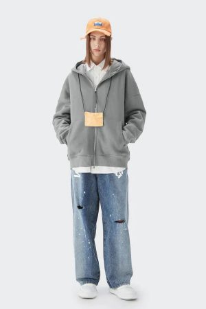 Style Core Aesthetics, New Style Trends - Blank Zip Hoodie