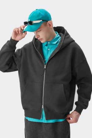Style Core Aesthetics, New Style Trends - Blank Zip Hoodie