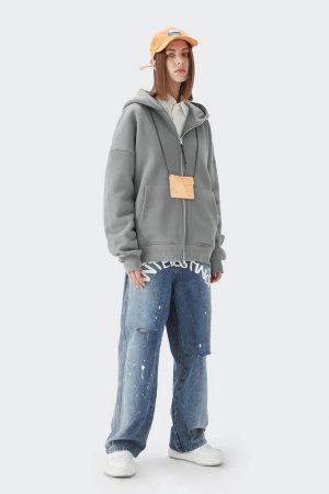 Style Core Aesthetics, New Style Trends - Blank Zip Hoodie