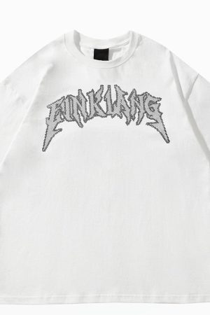 Style Core Aesthetics, New Style Trends - 'Blinged' Cotton T-Shirt