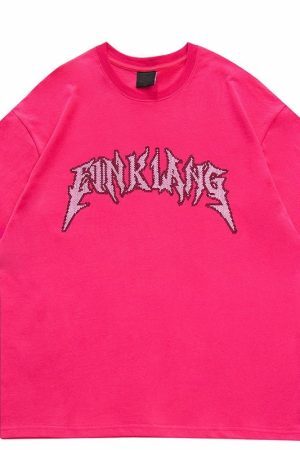 Style Core Aesthetics, New Style Trends - 'Blinged' Cotton T-Shirt