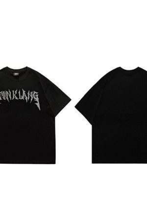 Style Core Aesthetics, New Style Trends - 'Blinged' Cotton T-Shirt