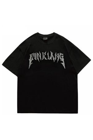 Style Core Aesthetics, New Style Trends - 'Blinged' Cotton T-Shirt