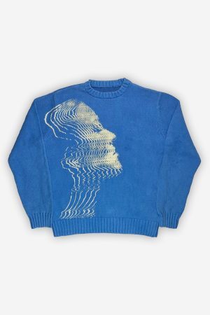 Style Core Aesthetics, New Style Trends - 'Blue Memory' Knit Sweater