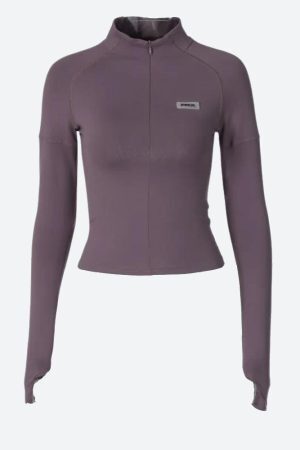 Style Core Aesthetics, New Style Trends - Bodycon Half Zip-Up Top
