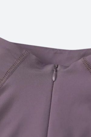 Style Core Aesthetics, New Style Trends - Bodycon Half Zip-Up Top