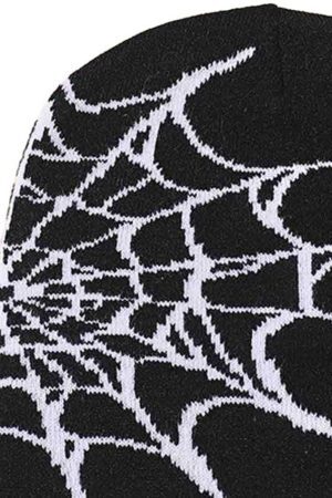 Style Core Aesthetics, New Style Trends - Bonnet à imprimé toile d'araignée