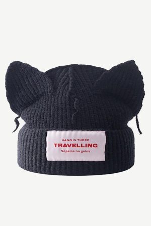 Style Core Aesthetics, New Style Trends - Bonnet à oreilles mignonnes avec logo