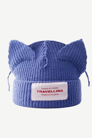 Style Core Aesthetics, New Style Trends - Bonnet à oreilles mignonnes avec logo