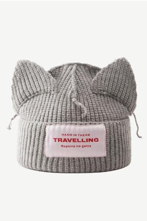 Style Core Aesthetics, New Style Trends - Bonnet à oreilles mignonnes avec logo