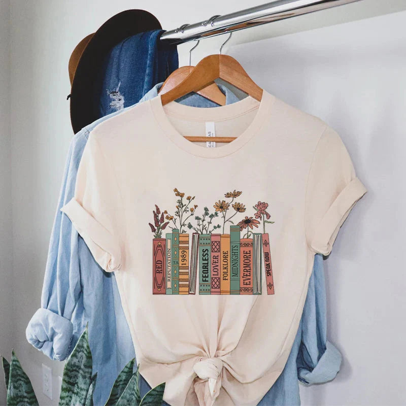 Style Core Aesthetics, New Style Trends - Books & Flowers Tee