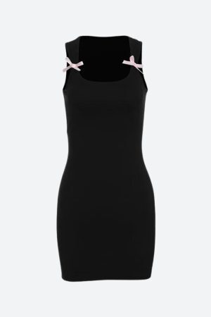 Style Core Aesthetics, New Style Trends - Bow Bodycon Mini Dress