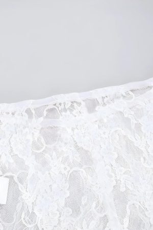 Style Core Aesthetics, New Style Trends - Bow Transparent Lace Flare Pants