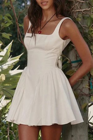 Style Core Aesthetics, New Style Trends - Bow Waist Backless Mini Dress