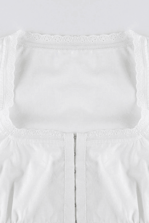 Style Core Aesthetics, New Style Trends - Broderie Lace Trim Crop Tank Top