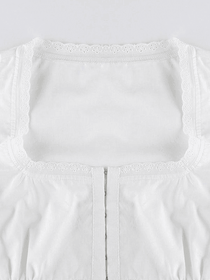 Style Core Aesthetics, New Style Trends - Broderie Lace Trim Crop Tank Top Style Core Aesthetics, New Style Trends - Broderie Lace Trim Crop Tank Top