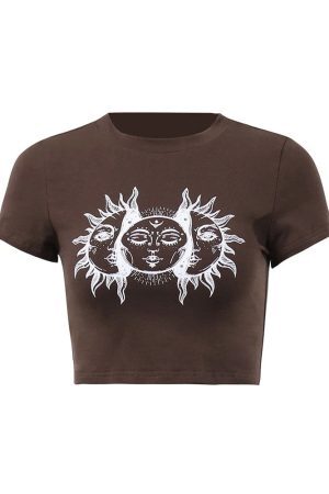 Style Core Aesthetics, New Style Trends - Brown Sun Crop Top