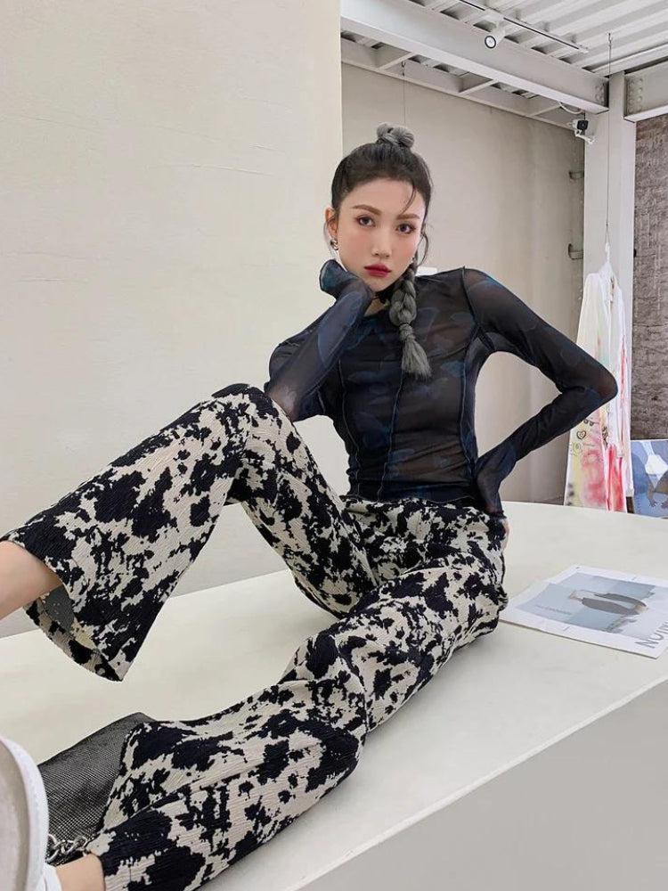 Style Core Aesthetics, New Style Trends - Butterfly Seam Detailed Mesh Top Style Core Aesthetics, New Style Trends - Butterfly Seam Detailed Mesh Top