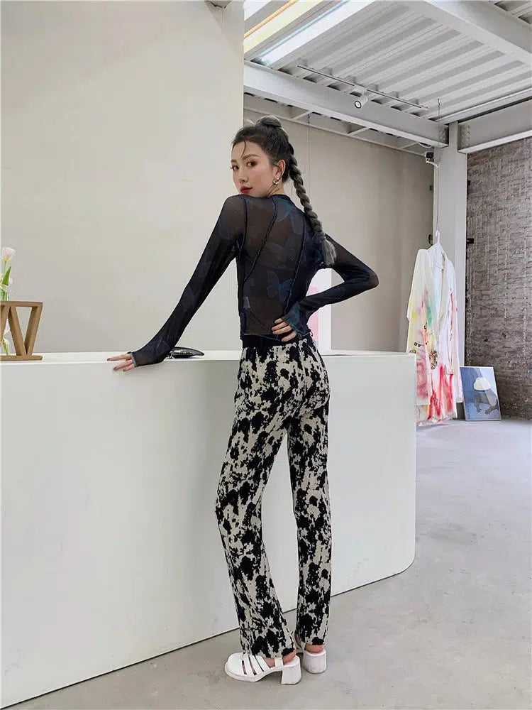 Style Core Aesthetics, New Style Trends - Butterfly Seam Detailed Mesh Top Style Core Aesthetics, New Style Trends - Butterfly Seam Detailed Mesh Top