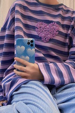 Style Core Aesthetics, New Style Trends - Butterfly Striped Long Sleeve Tee