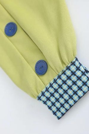 Style Core Aesthetics, New Style Trends - Buttoned Sleeved Patchwork Shirt