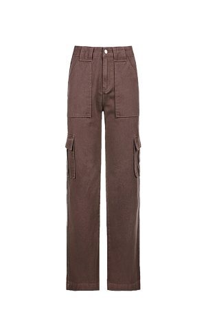 Style Core Aesthetics, New Style Trends - C12 Wide Leg Pockets Cargo Denim