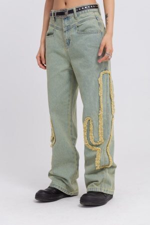 Style Core Aesthetics, New Style Trends - 'Cactus' Jeans