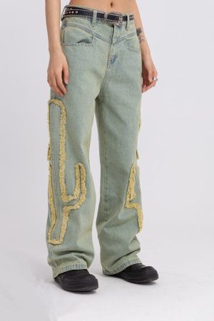 Style Core Aesthetics, New Style Trends - 'Cactus' Jeans