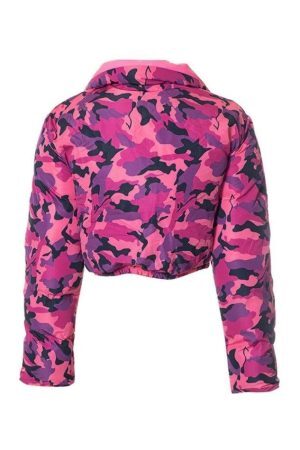 Style Core Aesthetics, New Style Trends - Camouflage Print Lapel Neck Zip Up Jacket