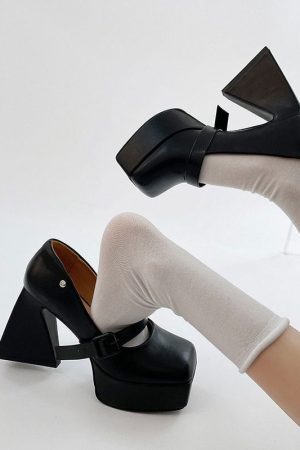Style Core Aesthetics, New Style Trends - Campus Queen Platform Mary Janes