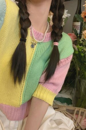 Style Core Aesthetics, New Style Trends - Candy Fairy Pastel Knit Top