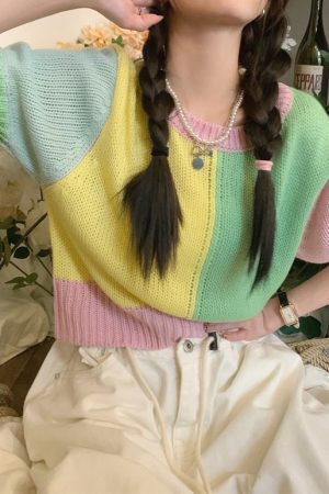 Style Core Aesthetics, New Style Trends - Candy Fairy Pastel Knit Top