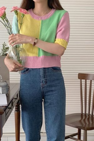 Style Core Aesthetics, New Style Trends - Candy Fairy Pastel Knit Top