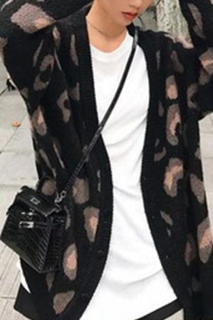 Style Core Aesthetics, New Style Trends - Cardigan ample imprimé léopard