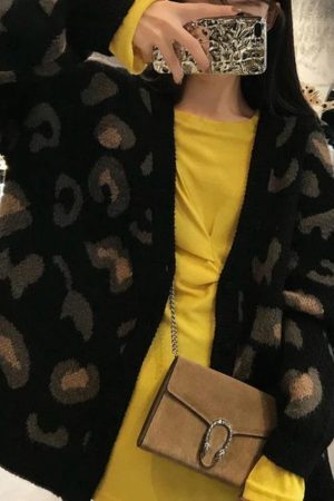 Style Core Aesthetics, New Style Trends - Cardigan ample imprimé léopard