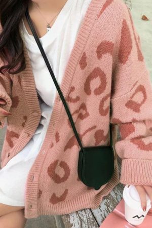 Style Core Aesthetics, New Style Trends - Cardigan ample imprimé léopard