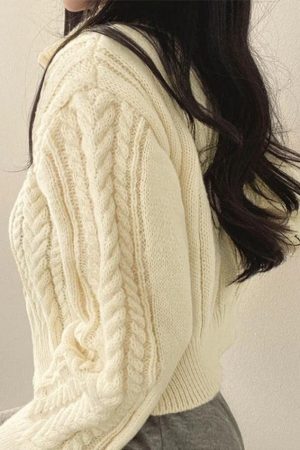 Style Core Aesthetics, New Style Trends - Cardigan court torsadé à double fermeture éclair