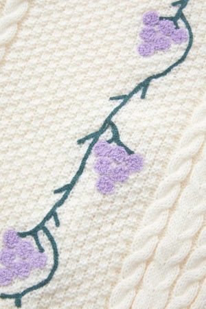 Style Core Aesthetics, New Style Trends - Cardigan à décor de tricot au crochet de raisin