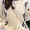 Style Core Aesthetics, New Style Trends - Cardigan à décor de tricot au crochet de raisin