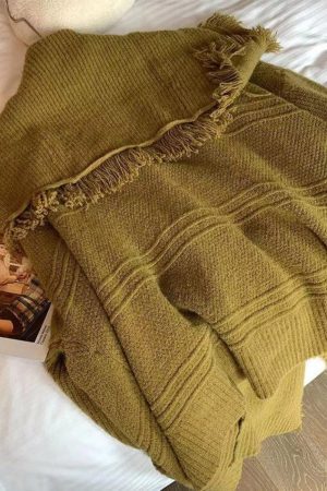 Style Core Aesthetics, New Style Trends - Cardigan de couleur unie à gros revers et bordure à pampilles