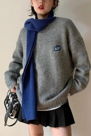 Style Core Aesthetics, New Style Trends - Cartoon Embroidered Knitted Sweater