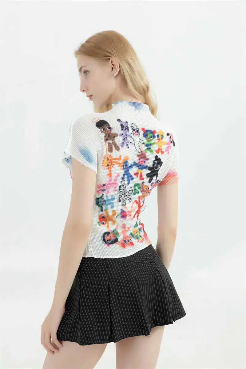 Style Core Aesthetics, New Style Trends - Cartoon Figures Printed Top