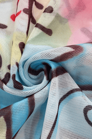 Style Core Aesthetics, New Style Trends - Cartoon Print Mesh Tank Top