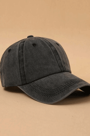Style Core Aesthetics, New Style Trends - Casquette de baseball vintage noire délavée